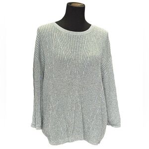 Ava and Viv Gray Shimmer Sweater Sz XS